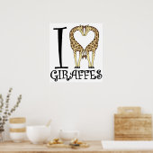 Poster I Heart Giraffes (Cuisine)