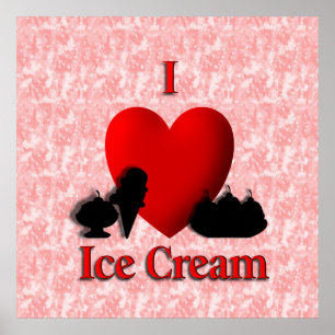 Poster I Heart Glace Cream