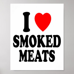 Poster I Heart (love) Charcuterie Fumée Bbq En Plein Air