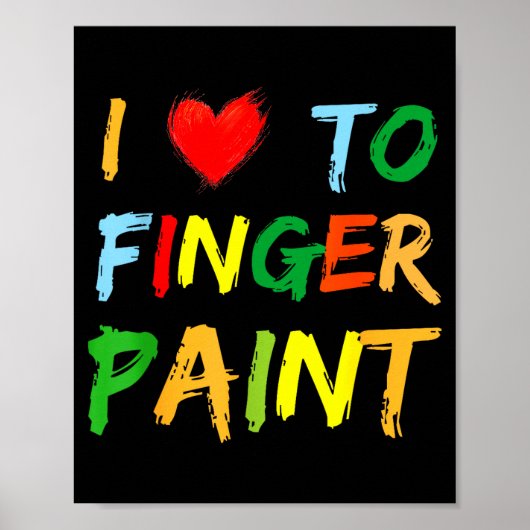 Poster I Heart Love To Finger Paint I'm Paint Cute Couple (Devant)