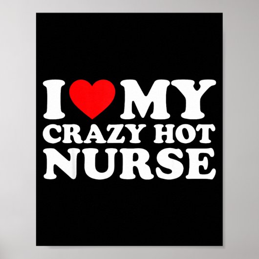 Poster I Heart My Nurse Husband Wife Funny Matching Coupl (Devant)