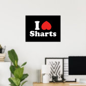 Poster I Heart Sharts (Bureau à domicile)