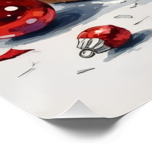 Poster I Help Unpack! Funny Cat in Christmas Shipping Box (Coin)