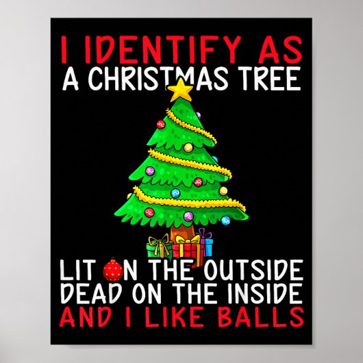 Poster I Identify As A Christmas Tree Lit On The Outside (Devant)