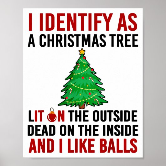 Poster I Identify As A Christmas Tree Lit On The Outside  (Devant)