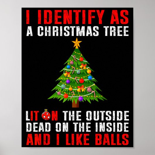 Poster I Identify As A Christmas Tree Lit On The Outside  (Devant)