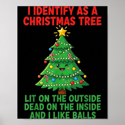 Poster I Identify As A Christmas Tree Lit On The Outside  (Devant)