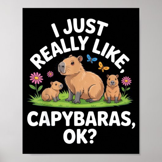 Poster I Just Really Like Capybaras Ok_ Animal Lover Funn (Devant)