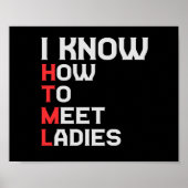 Poster I Know HTML How To Meet Ladys Funny Coding Lover (Devant)