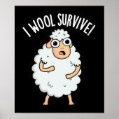 Poster I Laine Survive Funny Sheep Pun Dark BG (Devant)