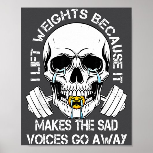 Poster I Lift Weights Because It Makes The Sad Voices Go (Devant)