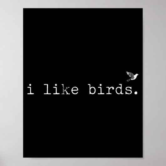 Poster I Like Birds Funny Minimalist Birdwatching Introve (Devant)