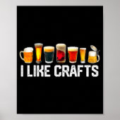 Poster I Like Crafts Craft Beer Microbrew Hops Funny Gift (Devant)