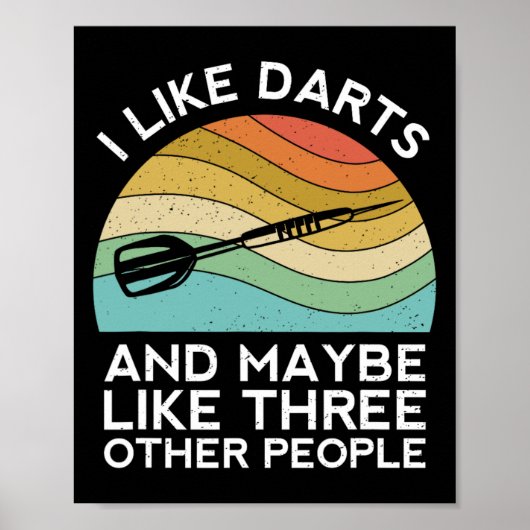 Poster I Like Darts Cricket Dart 501 Beer Retro Funny Thr (Devant)