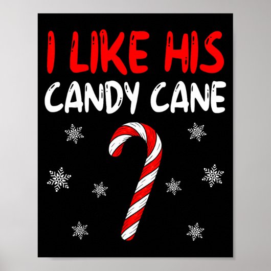 Poster I Like His Candy Cane Christmas Couples Xmas Match (Devant)