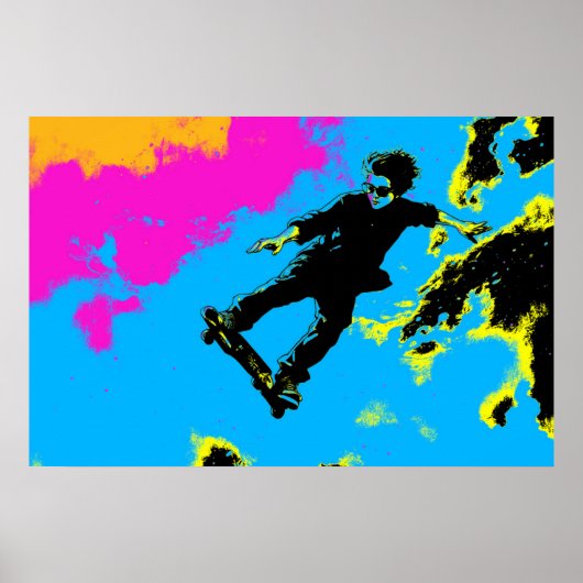 Poster I Live To Fly - Skateboarder (Devant)