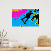 Poster I Live To Fly - Skateboarder (Cuisine)