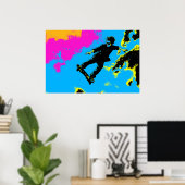 Poster I Live To Fly - Skateboarder (Bureau à domicile)