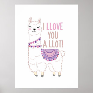 Poster I Llove You a Llot - Funny Llama