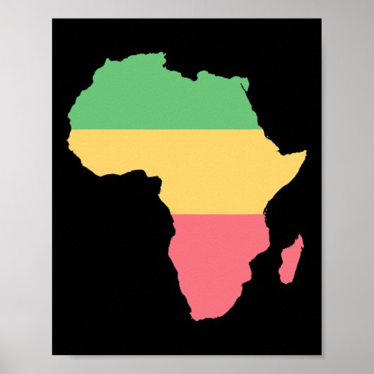 Poster I Love Africa Rosta Coloured Continent (Devant)
