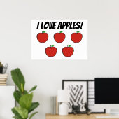 Poster I Love Apples (5 pommes) (Bureau à domicile)