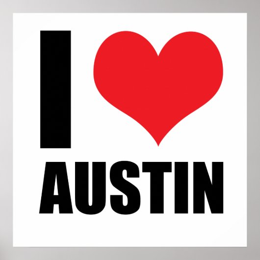 Poster I Love Austin (Devant)