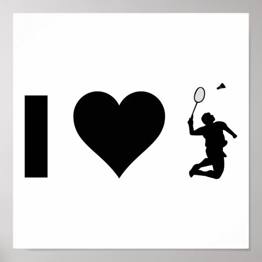 Poster I Love Badminton (Devant)