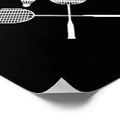 Poster I Love Badminton Player Gift Retro Style (Coin)