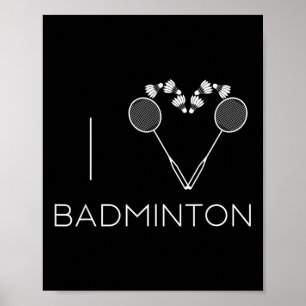 Poster I Love Badminton Team Player Coach