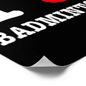 Poster I Love Badminton Tee - Funny Shuttle Heart Parody (Coin)