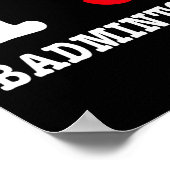 Poster I Love Badminton Tee - Funny Shuttle Heart Parody (Coin)