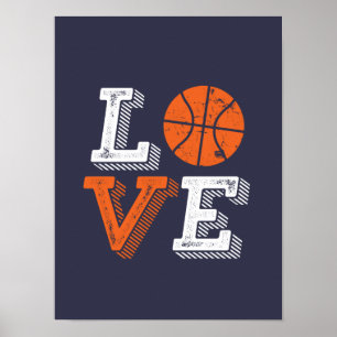 Poster I Love Basketball Sports Games Fan