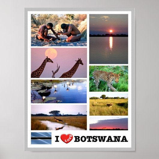 Poster I LOVE Botswana - (Devant)