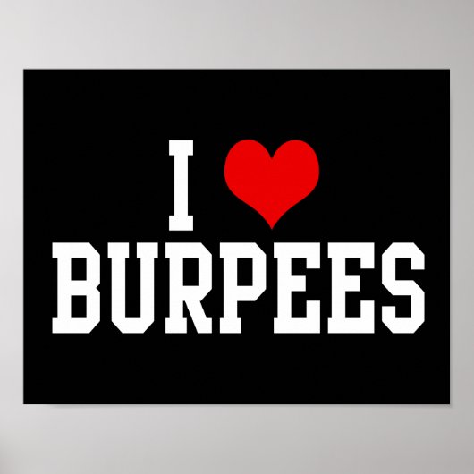 Poster I Love Burpees, Fitness (Devant)