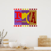 Poster I love California - Pop art (Cuisine)