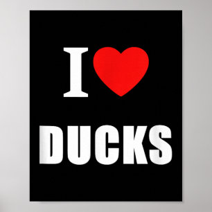 Poster I Love Canards Vintage Clic Coeur Hommes Femmes En