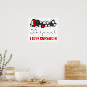 Poster I Love Capsaicin (Molécule chimique) (Cuisine)