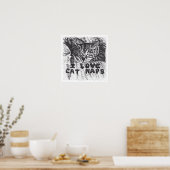 Poster I Love Cat Naps, chat dort (Cuisine)