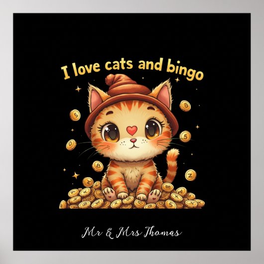 Poster I Love Cats and Bingo Perfect Combo Bingo Love (Devant)