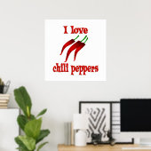 Poster I Love Chili Peppers (Bureau à domicile)
