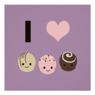 Poster I Love Chocolate truffes