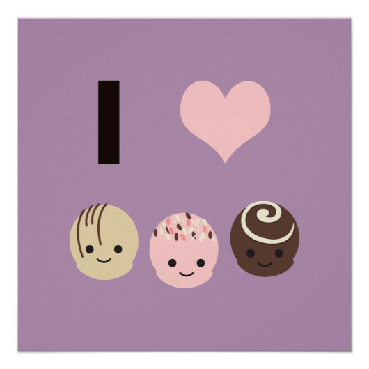 Poster I Love Chocolate truffes (Devant)