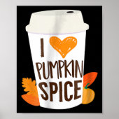 Poster I Love Citrouille Spice Coffee Automne automne sai (Devant)