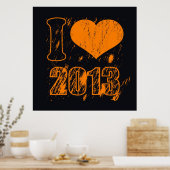 Poster I love (coeur) 2013 - Bonne année 2013 - Noël (Cuisine)