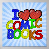 Poster I Love Comic Books (Devant)