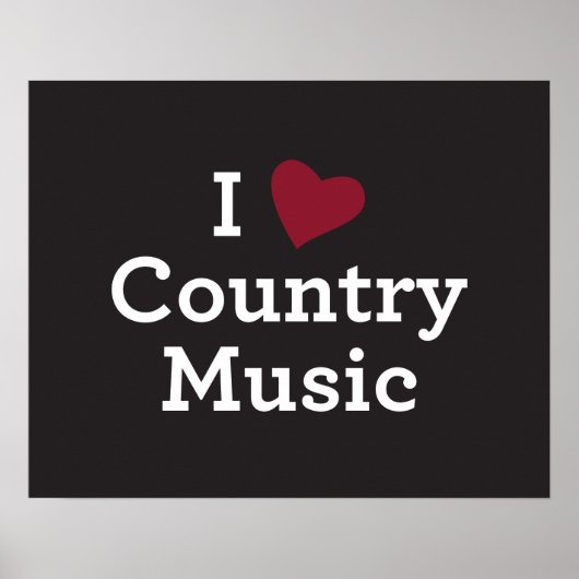 Poster I Love Country Music (Devant)