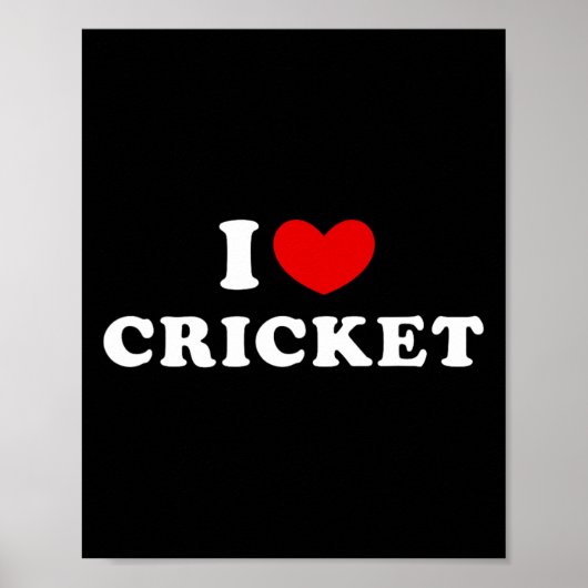 Poster I Love Cricket  (Devant)