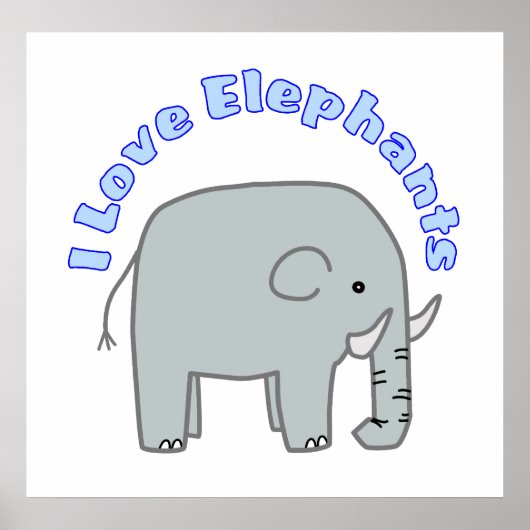 Poster I Love Elephants (Devant)