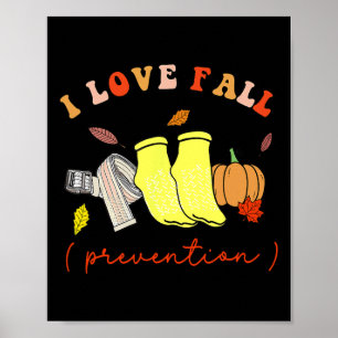 Poster I Love Fall Prevention Chaussettes Thanksgiving Au