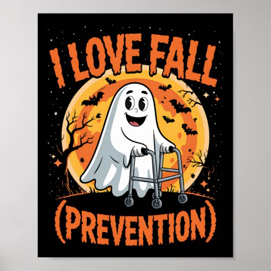 Poster I Love Fall Prevention Physique Therapy Halloween (Devant)